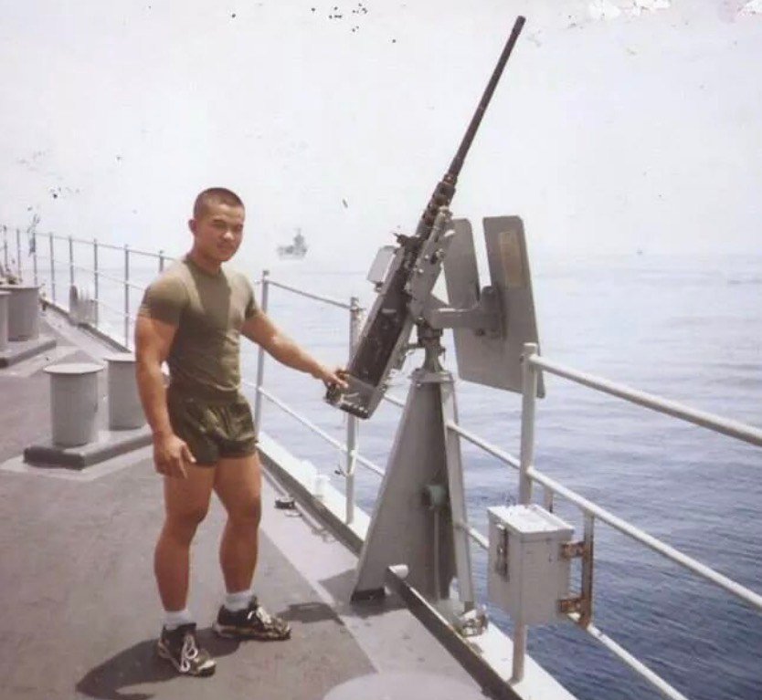 Rasmey Enn at age 19 during Marine Corps service aboard USS Tortuga